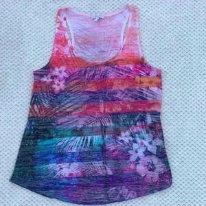 Delia*s tank top sz L summer tropical y2k Hawaii whimsical lightweight